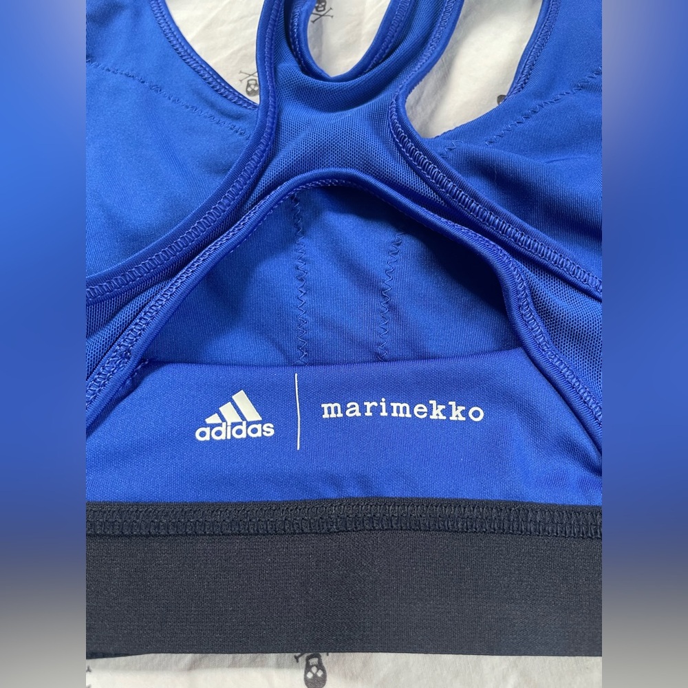 Marimekko x Adidas blue and Black Sports Bra